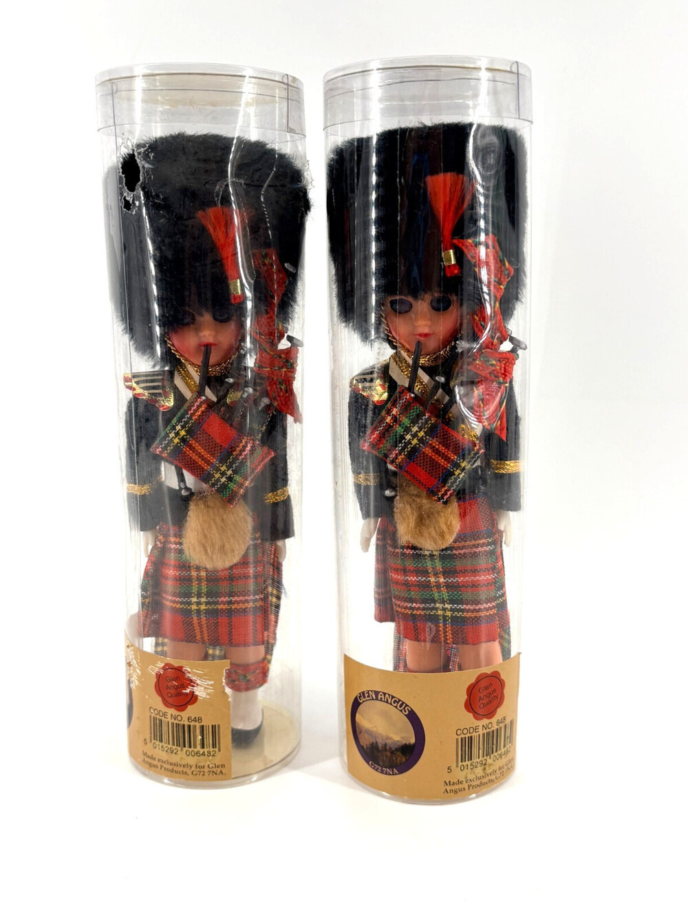 Pair of Vintage 8" Glen Angus Scottish Piper Dolls with Sleep Eyes